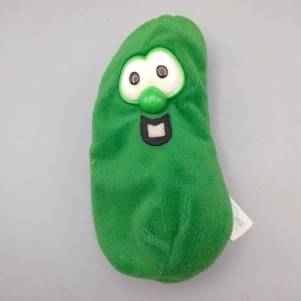 Larry The Cucumber 1998 Big Ideas Veggie Tales Bean Bag Plush Vintage 7"